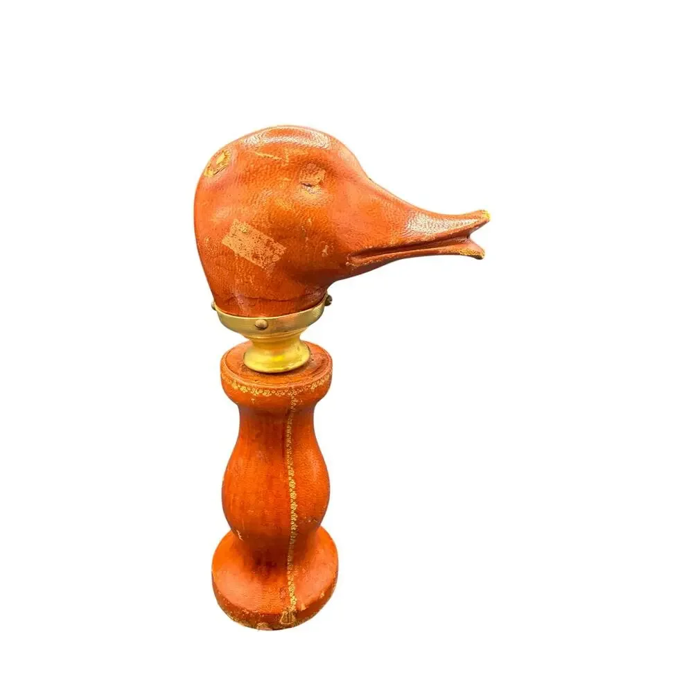 🦆VTG Made in Italy Duck Head Wood & Brass Corkscrew Bottle Opener Barware Decor